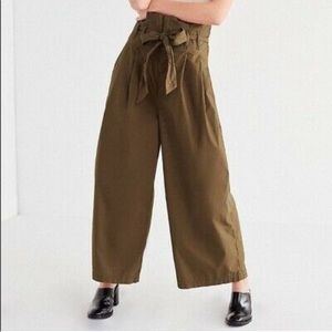 Urban outfitters olive green paper bag pants